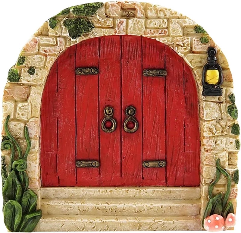 SETOFI Fairy Door for Tree, Wooden Fairy Doors Elf Door Miniature Wood Doors for Garden Yard Trees Ornaments (G) - Image 1